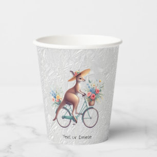 Floral Bicycle Kangaroo Paper Cups