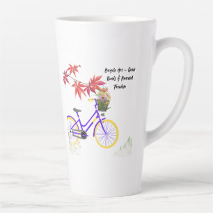 Floral Bicycle Motivation Design Latte Mug
