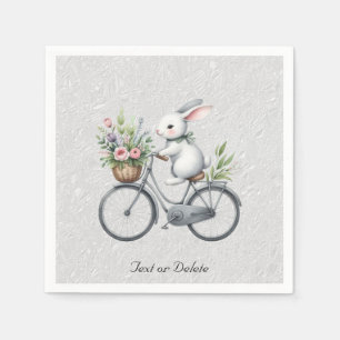 Floral Bicycle Rabbit Napkins