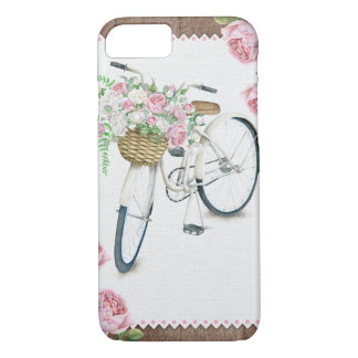 Floral Bicycle wooden vintage rustic phone case