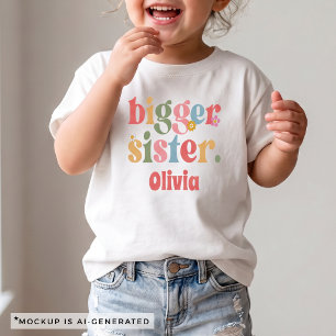Floral Big Sister Pregnancy Announcement Toddler T-shirt