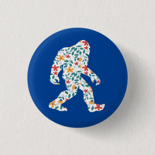 FLORAL BIGFOOT 1 INCH ROUND BUTTON