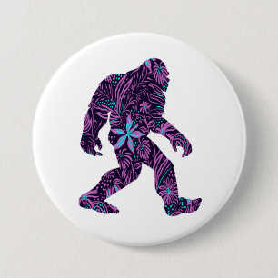 FLORAL BIGFOOT 3 INCH ROUND BUTTON
