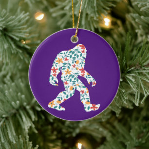 FLORAL BIGFOOT        CERAMIC ORNAMENT