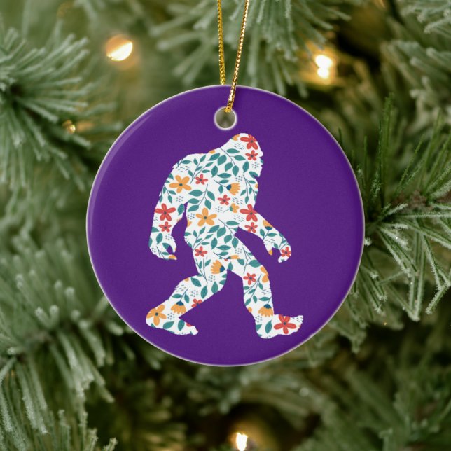 FLORAL BIGFOOT        CERAMIC ORNAMENT (Tree)