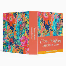 Floral Binder – Custom Name Binder for Work, Schoo