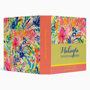 Floral Binder-Custom Name Binder for Work, School