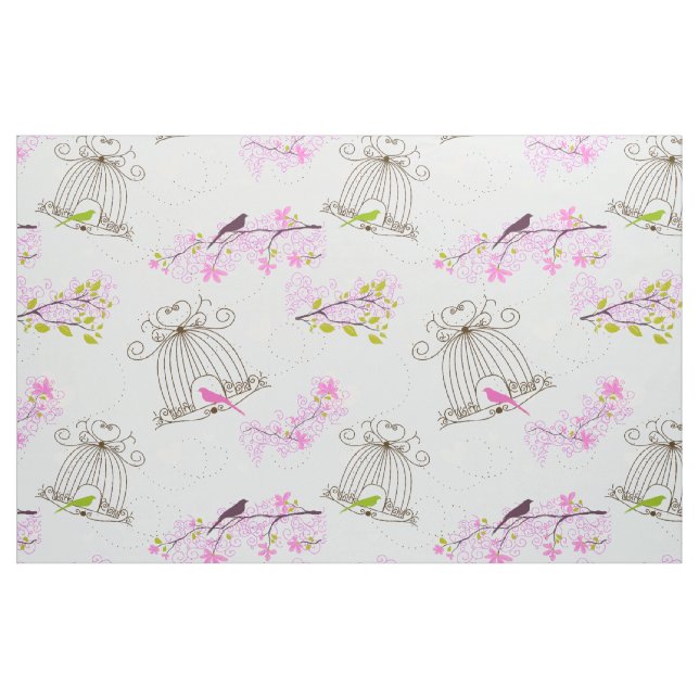Floral Bird Cage Fabric 2 (Fat Quarter)