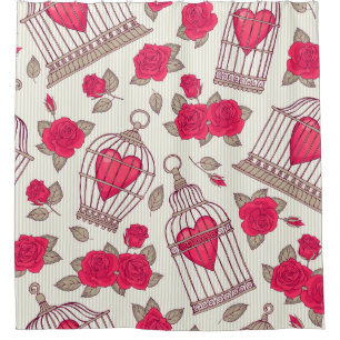 Floral Bird Cages Roses Pattern