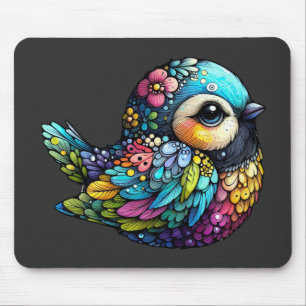 Floral Bird Harmony Mouse Pad