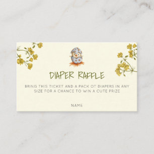 Floral Bird Hatching Baby Shower Diaper Raffle Enclosure Card