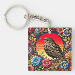 🌿 Floral Bird Illustration For Peaceful Nature  Keychain