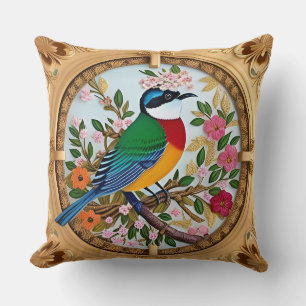 🌸 Floral Bird Throw Pillow Songbirds Home Decor