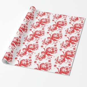 Floral Bird Wrapping Paper