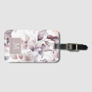 Floral Birds Purple and white nature baby shower Luggage Tag