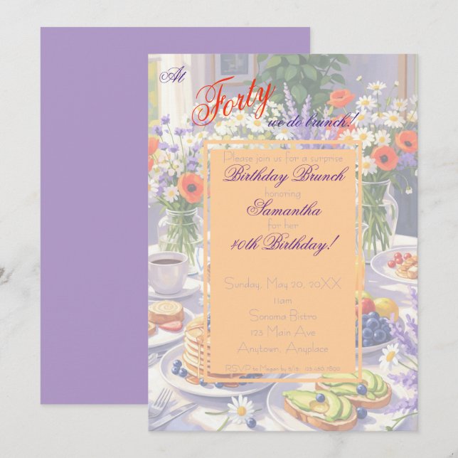 Floral Birthday Brunch Invitation (Front/Back)