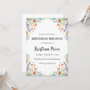 floral birthday brunch invitation