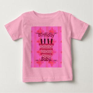 Floral Birthday Cake for Her/Girls Art Print Baby T-Shirt