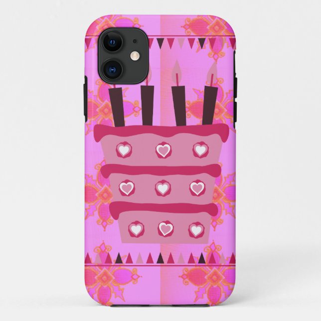 Floral Birthday Cake for Her/Girls Art Print Case-Mate iPhone Case (Back)