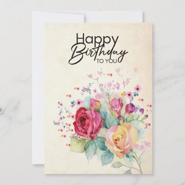 Floral Birthday card for her (Front)