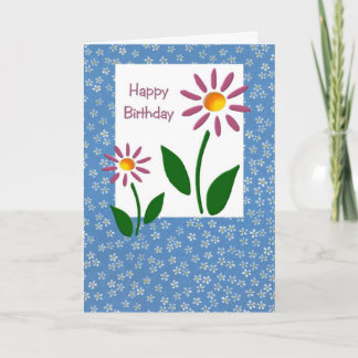 Floral Birthday Card (Large Print)