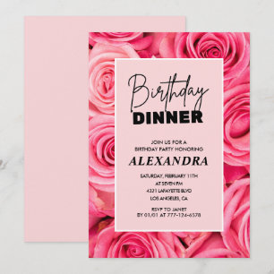 Floral Birthday dinner 89th birthday invitations 