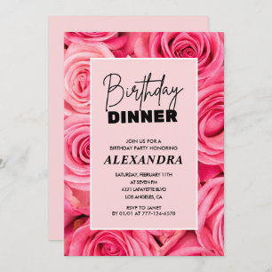 Floral Birthday dinner 98th birthday invitations 