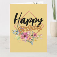 Floral birthday flourish framed light colours