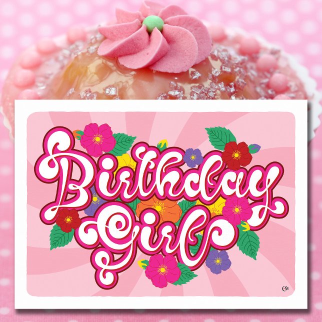 Floral Birthday Girl Blank Card (Creator Uploaded)