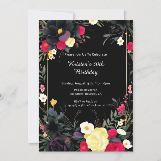 Floral Birthday Invitation (Front)