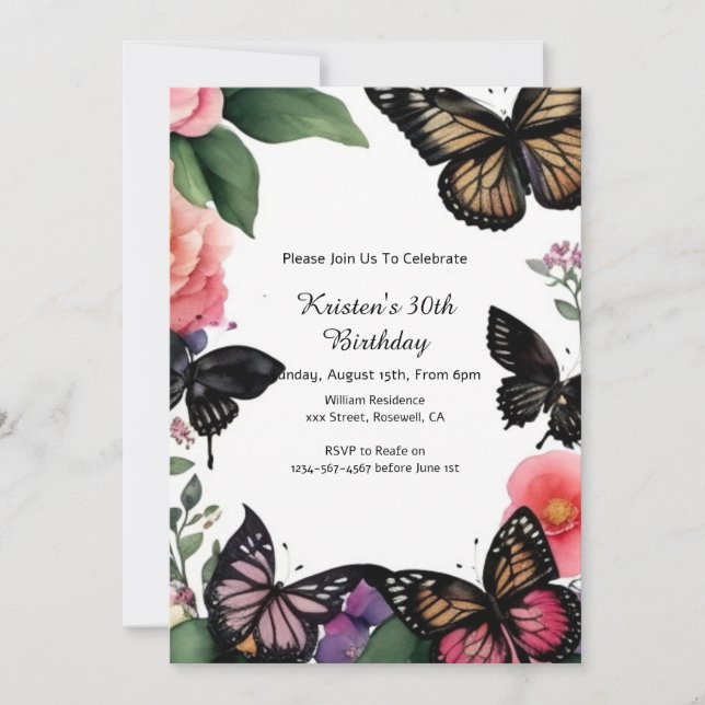 Floral Birthday Invitation (Front)