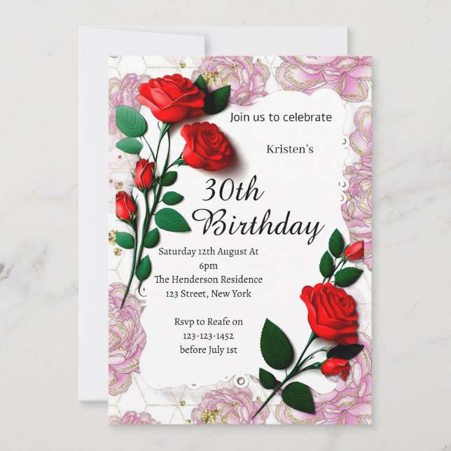 Floral Birthday Invitation (Front)