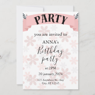 floral birthday invitation