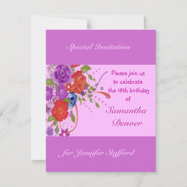 Floral Birthday Invitation (Front)