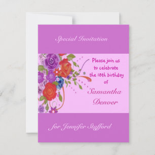 Floral Birthday Invitation