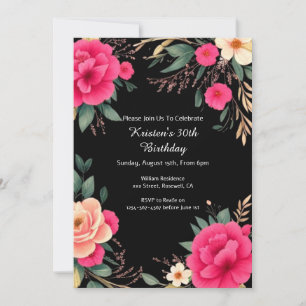 Floral Birthday Invitation