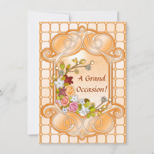 Floral Birthday Invitations Announcements (Front)