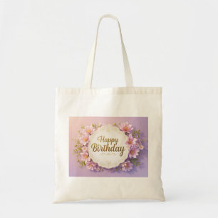 Floral birthday luxurious elegant extravagant  tote bag
