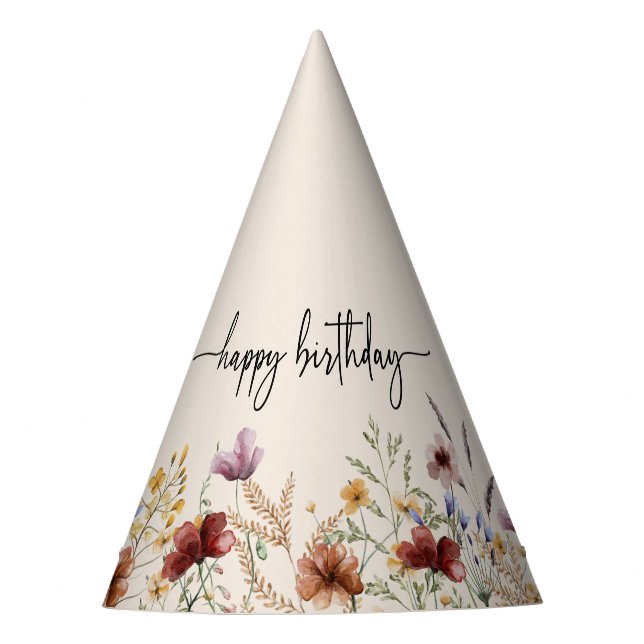 Floral Birthday Party Hat (Front)