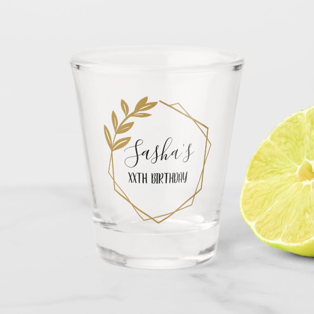 Floral Birthday Party Shot Glass (Front)