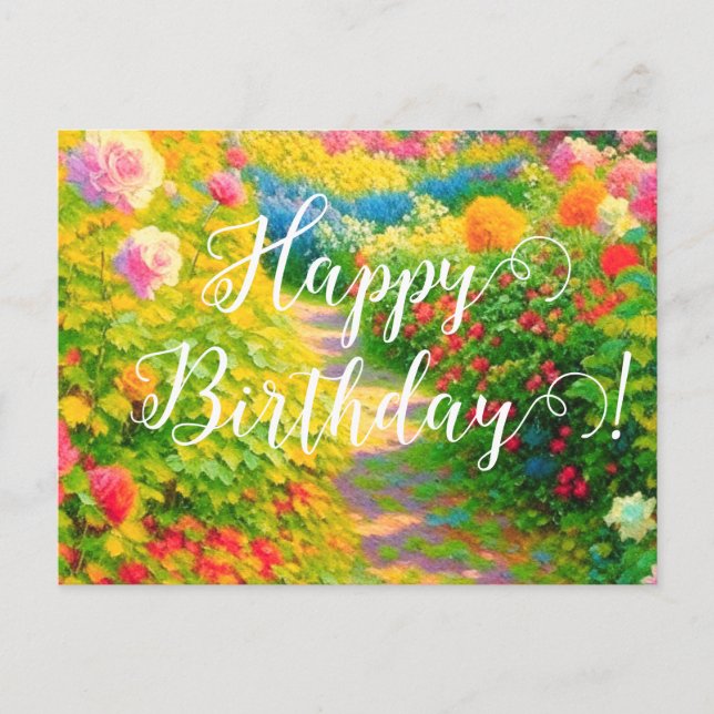 Floral Birthday Postcard (Front)