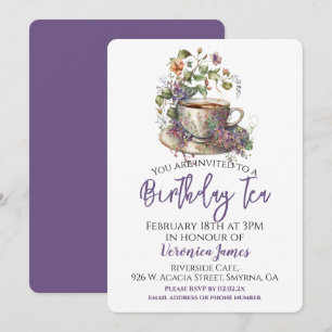 Floral Birthday Tea Party Invitation