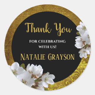 Floral Birthday Thank You Sticker