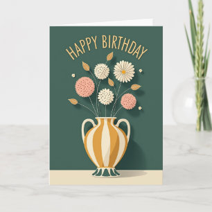 Floral Birthday Vase Card