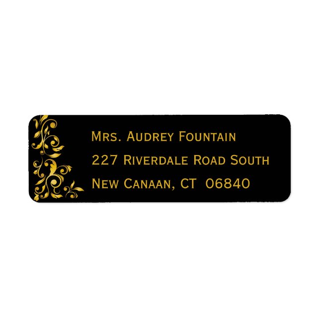Floral Black And Gold Damask Flowers (Front)