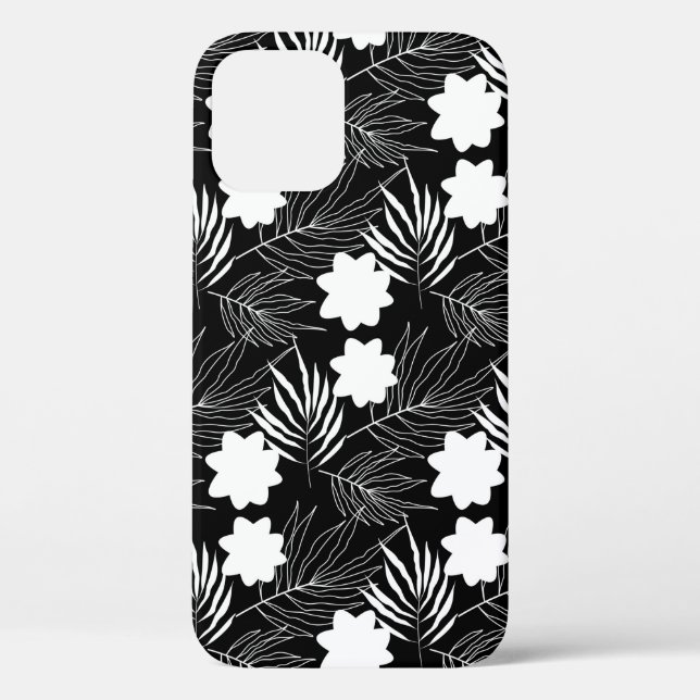 Floral black and white background Case-Mate iPhone case (Back)