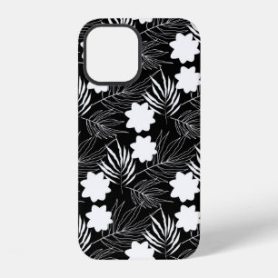 Floral black and white background iPhone 12 case