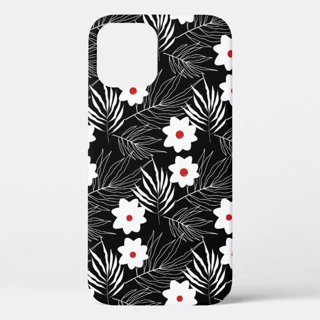 Floral black and white Case-Mate iPhone case (Back)