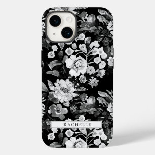 Floral Black and White Watercolor Personalized Case-Mate iPhone 14 Case