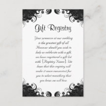 Floral Black and White Wedding Gift Registry